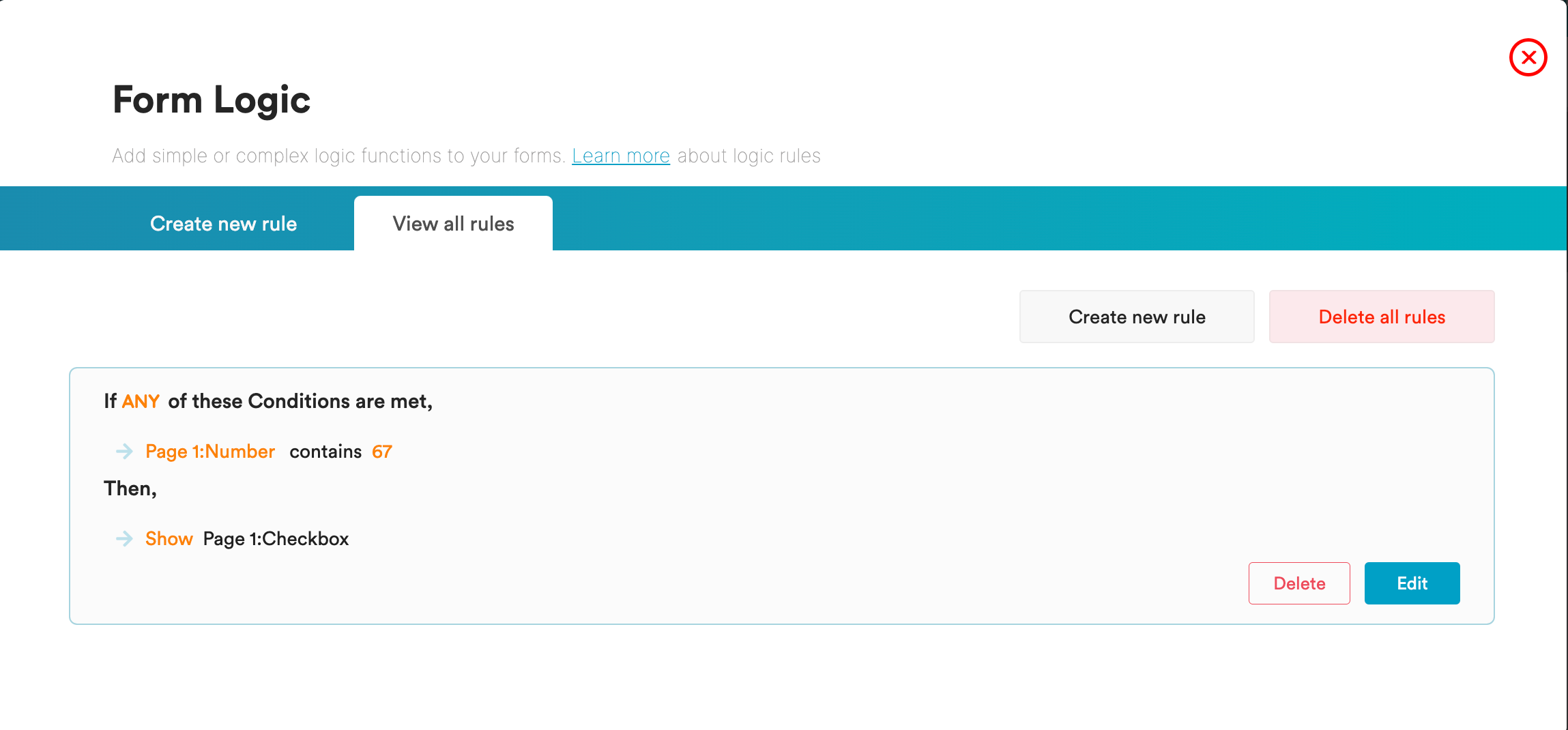 How to Use Form Logic (Builder Page)