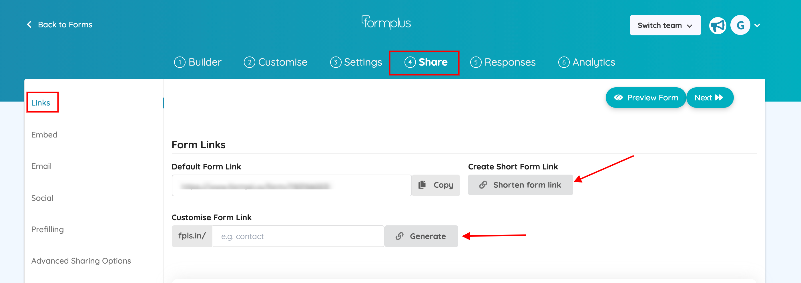 How to shorten your form link